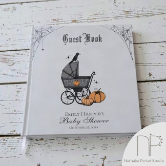 Hellgraue "A Baby is Brewing" Foto-Baby-Shower Gästebuch