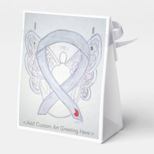 Hellgraue Awareness-Schleife Engel Party Favor Box Geschenkschachtel