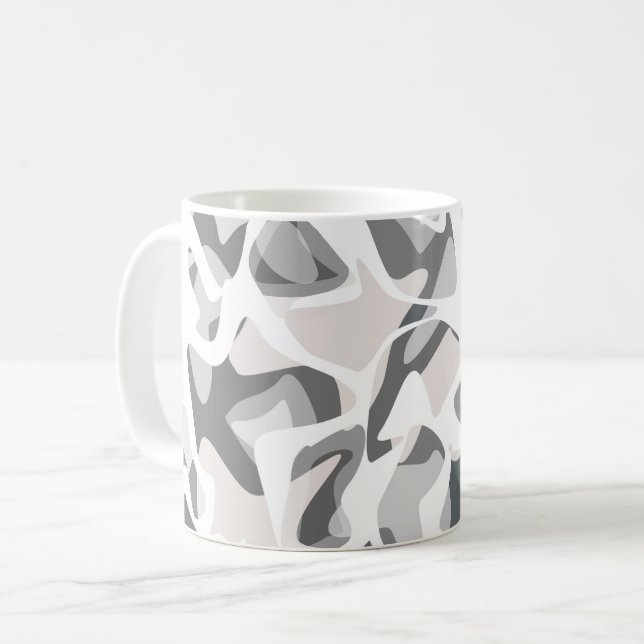 Hellgraue Flecken Abstrakte gefleckte Muster  Kaffeetasse (Vorderseite Links)