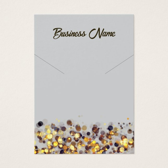 Hellgraue goldene QR-Code-Halskette-Display-Karte (Vorderseite)