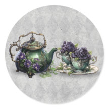 Hellgraue Hexen Tea Verzauberter Sticker