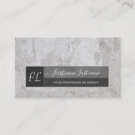 Hellgraue Marmorstruktur in Monogramm Visitenkarte