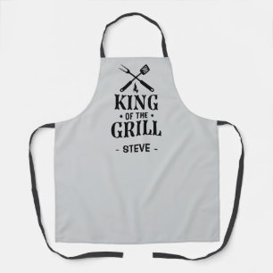 Hellgraue personalisierte König des Grills Schürze