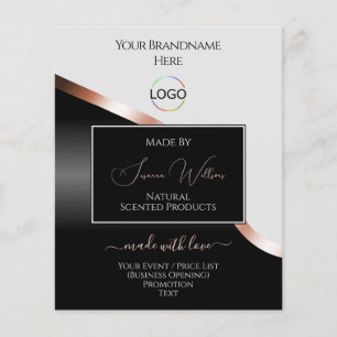 Hellgraue schwarze Rose Gold-Dekoration mit Logo Flyer