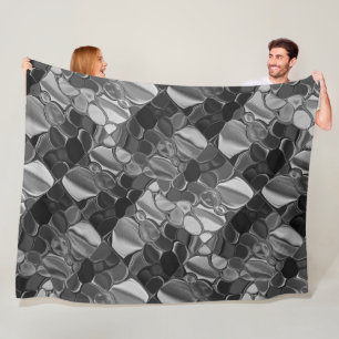 Hellgraue und dunkelgerundete Formen Fleecedecke