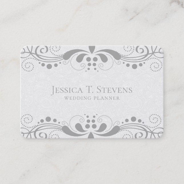 Hellgraue Wirble Spitze Visitenkarte (Vorderseite)