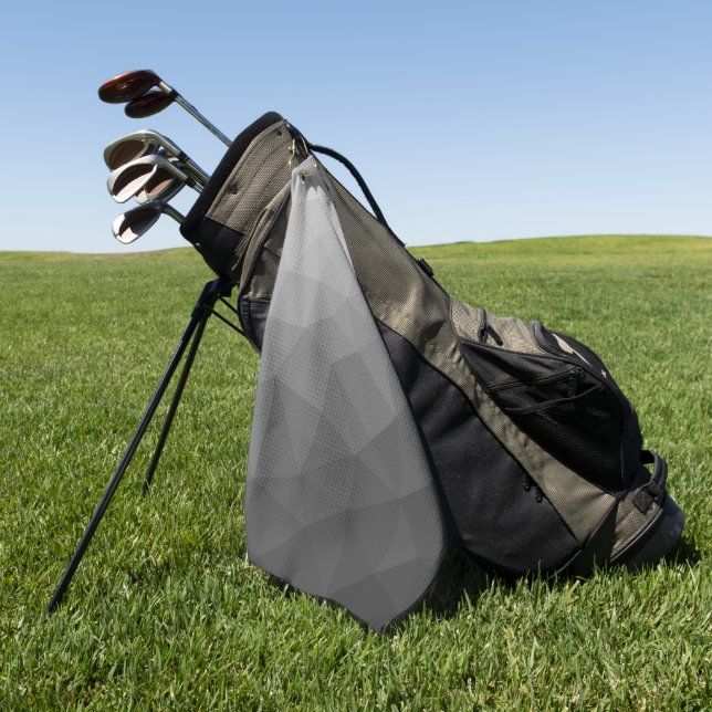 Hellgrauer geometrischer Mesh-Verlaufs-Muster Golfhandtuch (Gras)