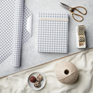 Hellgrauer Gingham Geschenkpapier