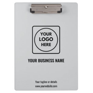 Hellgraues Firmenlogo Clipboard Branding Klemmbrett