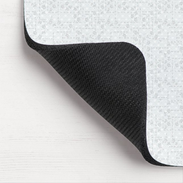 Hellgraues geometrisches Blumenmuster | Moderne So Mousepad (Ecke)