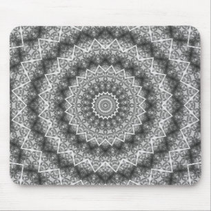 Hellgraues Kaleidoskop / Mandala Mousepad
