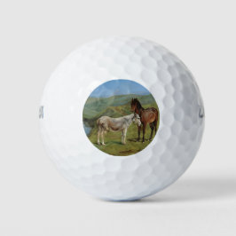 Hellgraues Pferd auf einem Feld (Pferdezucht) Golfball