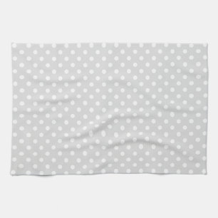 Hellgraues weißes Polka Dot Muster Geschirrtuch