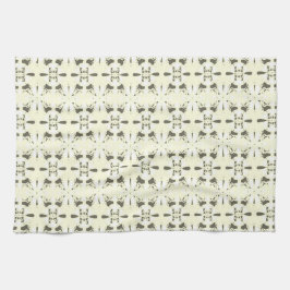 Hellgraurosa Ornament. Geschirrtuch