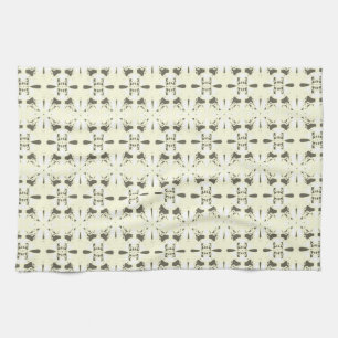 Hellgraurosa Ornament. Geschirrtuch