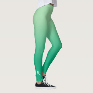 Hellgrün bis Dunkelgrün Farbverlauf mit elegantem Leggings