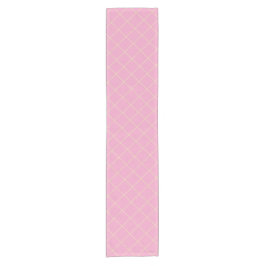 Hellgrün gelbe Zelle Rosa kariertes Muster. Kurzer Tischläufer