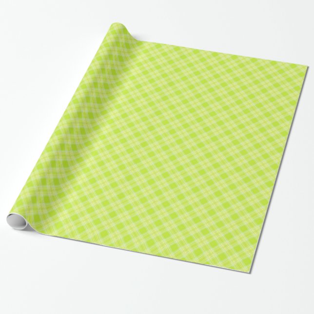 Hellgrün kariert geschenkpapier (Ungerollt)