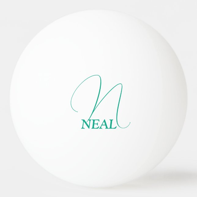 Hellgrün Monogrammiert Tischtennisball (Vorderseite)