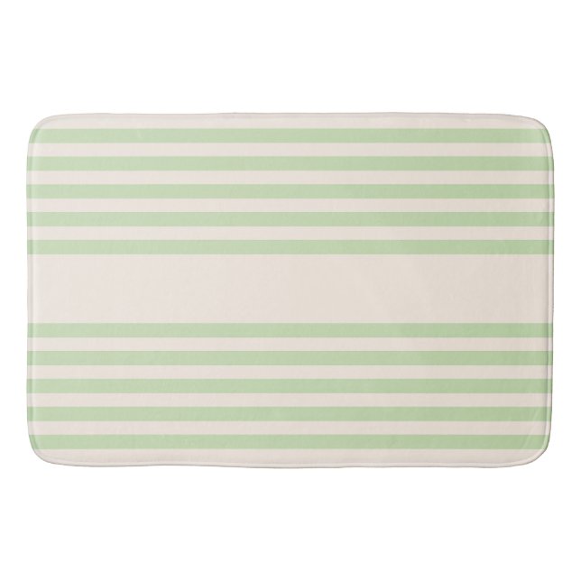 Hellgrün und beige, fünf Streifen Badematte (Vorderseite)