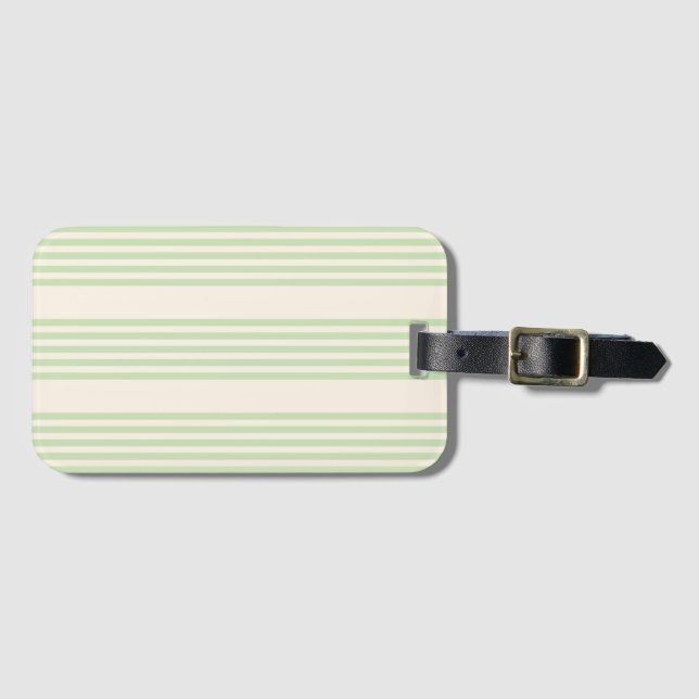 Hellgrün und beige, fünf Streifen Gepäckanhänger (Vorderseite (Horizontal))