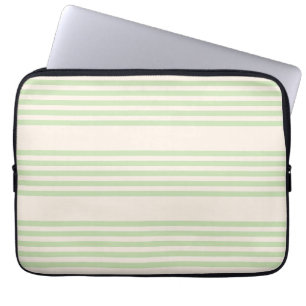 Hellgrün und beige, fünf Streifen Laptopschutzhülle