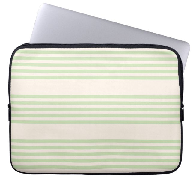 Hellgrün und beige, fünf Streifen Laptopschutzhülle (Vorderseite)