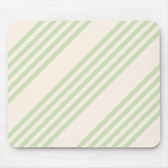 Hellgrün und beige, fünf Streifen Mousepad (Vorne)