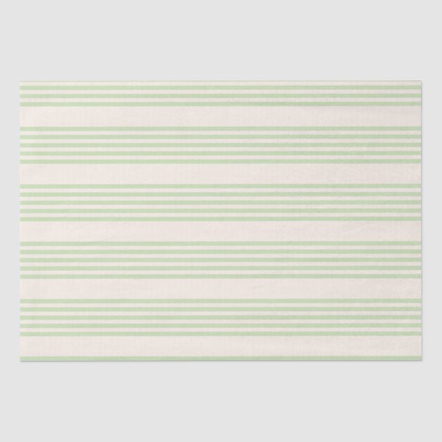Hellgrün und beige, fünf Streifen Seidenpapier (Vorderseite)
