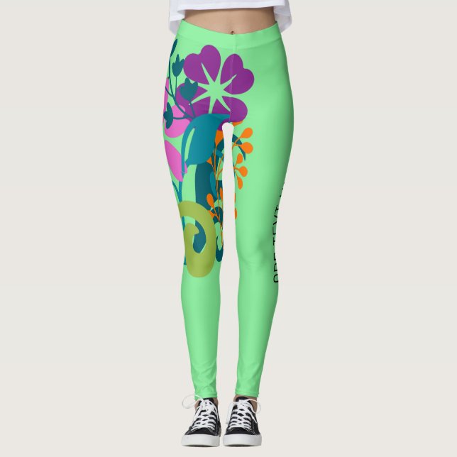 Hellgrün und hell, mehrfarbig und blass leggings (Vorderseite)