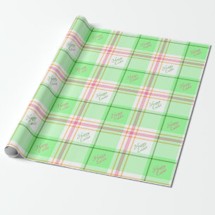 Hellgrün und rosa Happy Oster Geschenkpapier