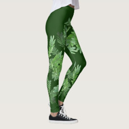 Hellgrüne Blätter Leggings