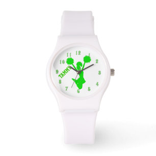 Hellgrüne Cheerleader-kundenspezifische Uhr