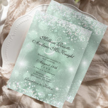 Hellgrüne elegante silberne Glitter-Hochzeit