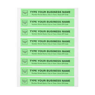 Hellgrüne Geschäftsetiketten mit Umrandung und Adr Rundum-Adressaufkleber