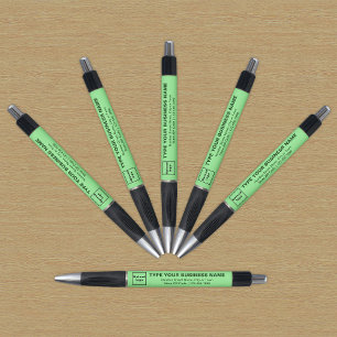 Hellgrüne Geschäftsmarke auf Stift