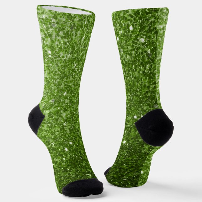 Hellgrüne Imitate Glitzer Glitzern Socken (Gewinkelt)