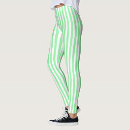 Hellgrüne Kerzenstreifen Leggings