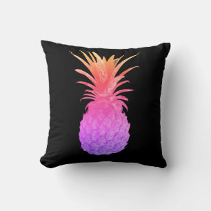 Hellgrüne Lila Ananas Minimalistisches Kissen