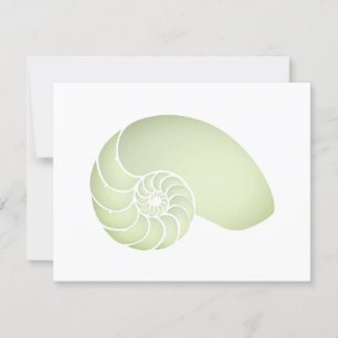 Hellgrüne Nautilus-Flat-Note-Karte Dankeskarte