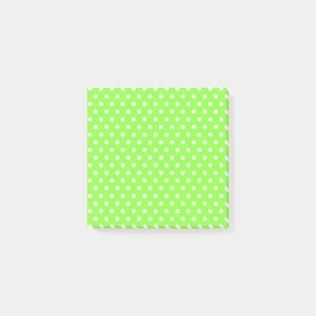 Hellgrüne Polka Dots Postit Notizen (Vorderseite)