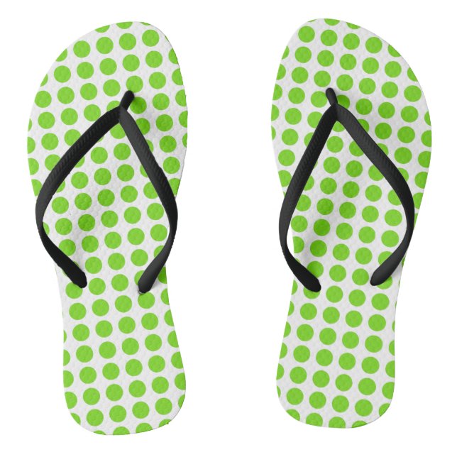 Hellgrüne Punkte Flip Flops (Fußbett)