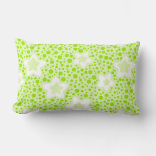 Hellgrüne Retropolka-Punkte mit Blumenmuster Lendenkissen