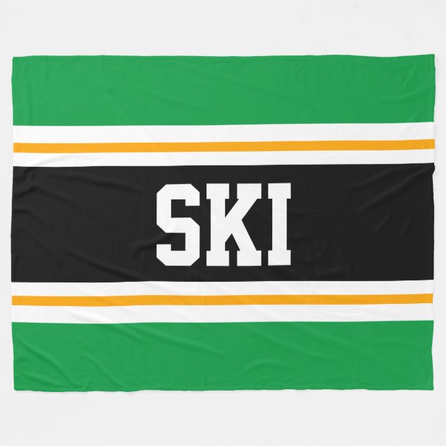 Hellgrüne, schwarz-gelbe Streifen Fleecedecke (Vorderseite (Horizontal))