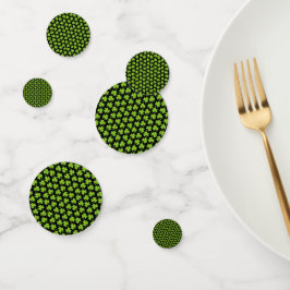 Hellgrüne schwarze Shamrocks Konfetti