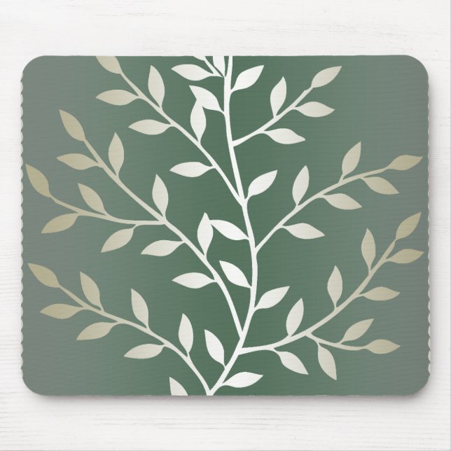 Hellgrüne und silberne elegante belaubte mousepad (Vorne)