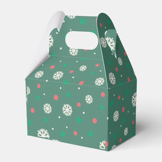 Hellgrüne Whimsischer Winter Schneeflocken Weihnac Geschenkschachtel (Vorderseite)