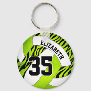 hellgrüne Zebrastreifen für Mädchen, Volleyball Schlüsselanhänger