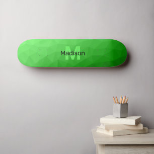 Hellgrüner Farbverlauf-Geometrie-Maschen-Muster Mo Skateboard
