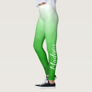 Hellgrüner Gradient Geometry Mesh-Mustername Leggings